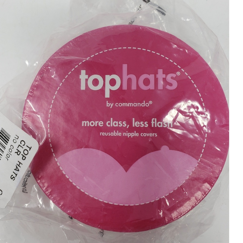 Commando Top Hats Reusable Silicone Nipple Covers Clear TOPHATS OS NWT